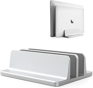 ノートパソコン スタンド PCスタンド 縦置き ２台収納 ホルダー幅調整可能 アルミ合金素材 OBENRI Vertical Laptop Double Stand for MacBook Pro Air Mini Clamshell Mode & All Notepc