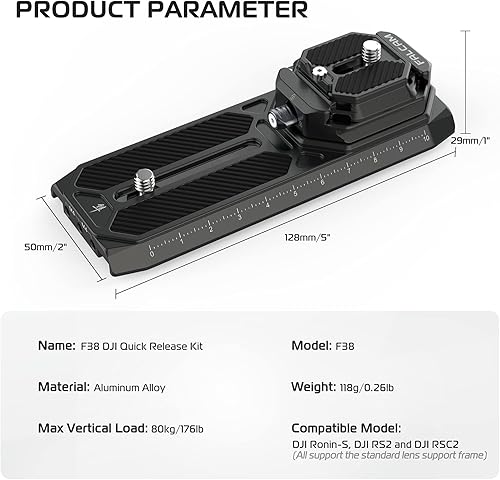 Miniatura 7 de ULANZI FALCAM F38 - Sistema de liberación rápida de cámara con placa QR antideflexión de 1.496in para DJI Ronin-S, DJI RS2, DJI RSC2, compatible con