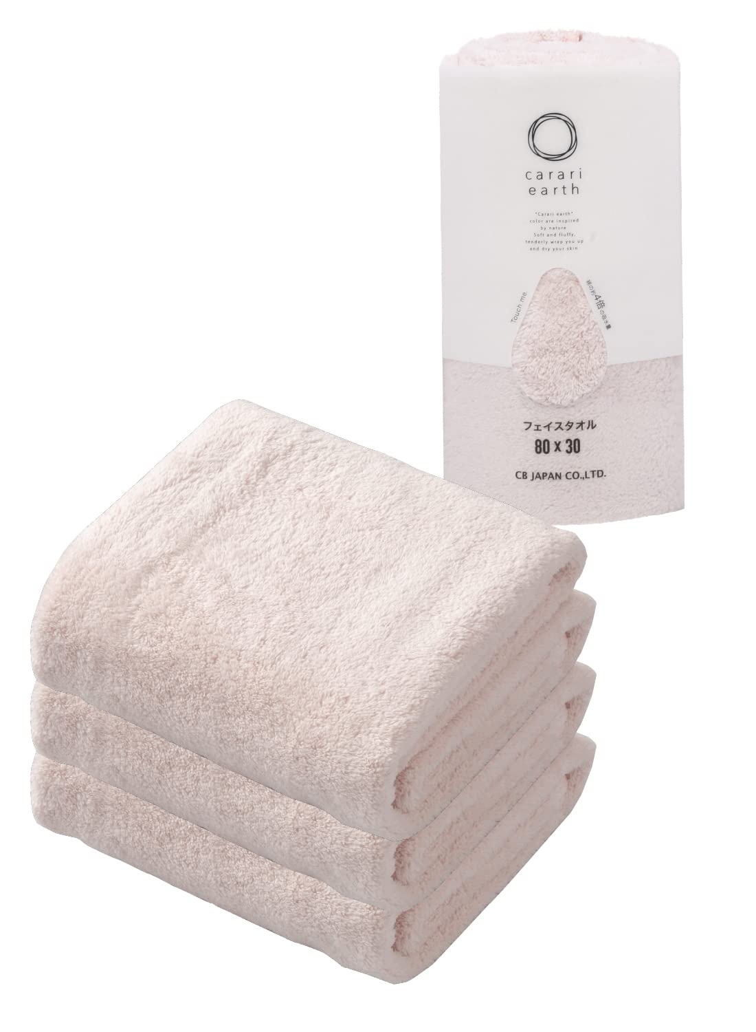 【Amazon.co.jp 限定】 CBJAPAN Carari Earth Face Towel, 4x Water Absorbency Microfiber, Pink, Set of 3, Quick Dry (Absorbs Water in the Fiber Gaps), Marshmallow Texture, Fluffy, 11.8 x 31.5 inches (30 x 80