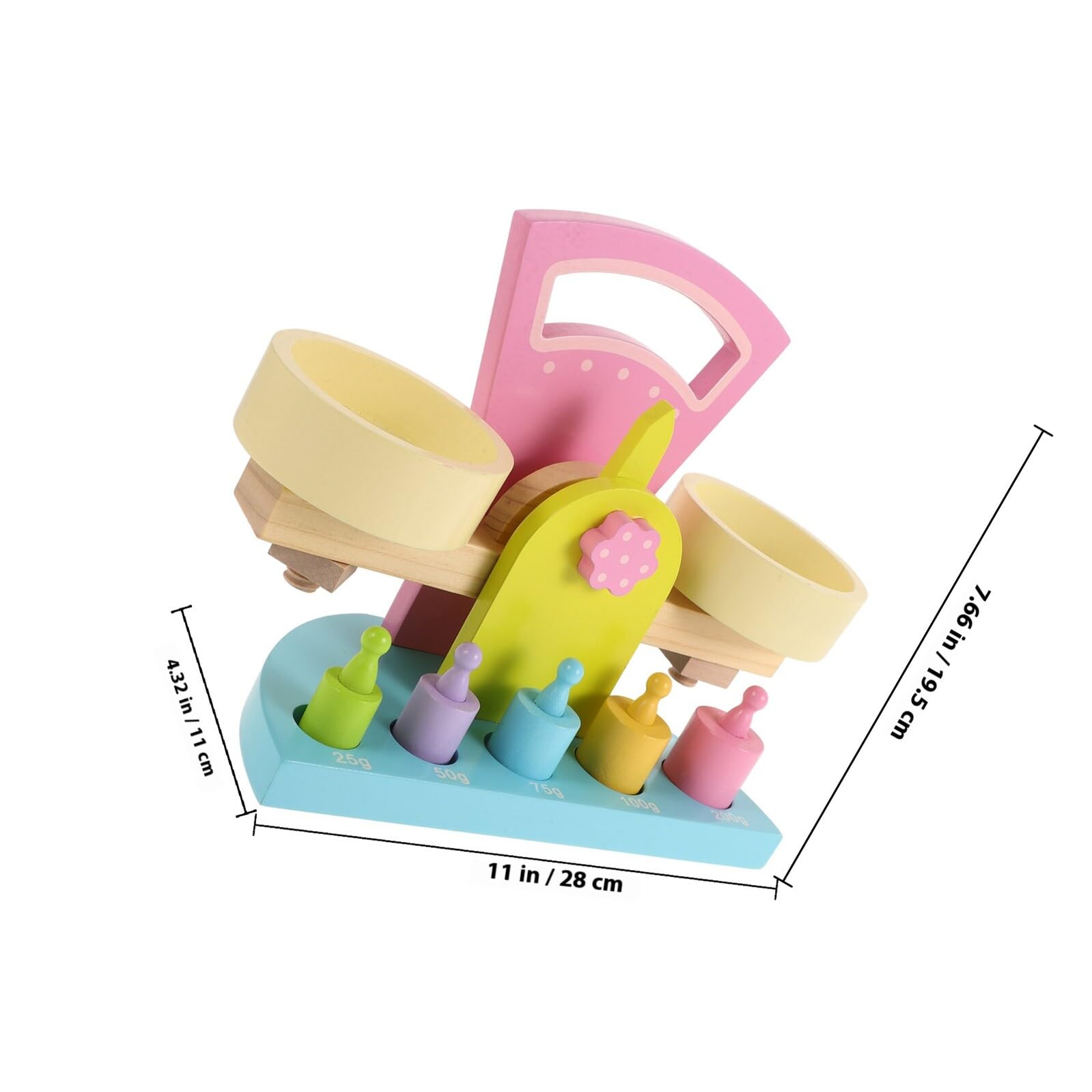 Báscula de Madera Bloques Móviles, Juguete Didáctico de Conteo y Equilibrio, Kit Educativo Montessori para Aprendizaje Matemático y Desarrollo Cognitivo Infantil