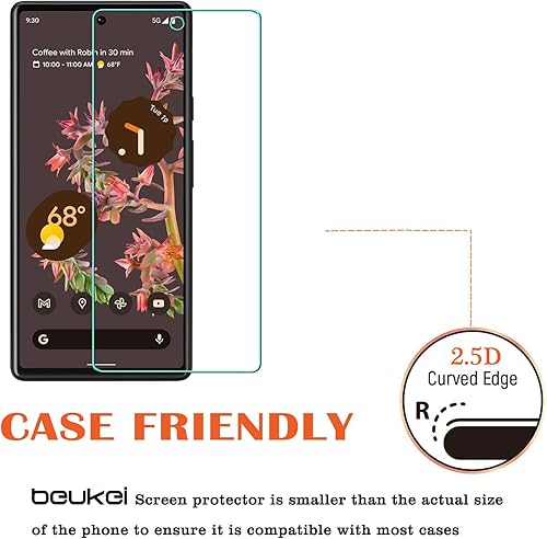 Miniatura 4 de Paquete de 4 protectores de pantalla de vidrio templado compatibles con Google Pixel 6 5G / Google Pixel 6, sensible al tacto, compatible con