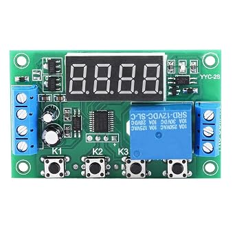 Timer Relay, YYC-2S Automation Control Switch Module Adjustable Plastic Relay LED Display for Solenoid Valve, Motor, Light Belt,etc12V