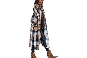 Stylish and Cozy: Women's Fall Flannel Plaid Shacket Jacket