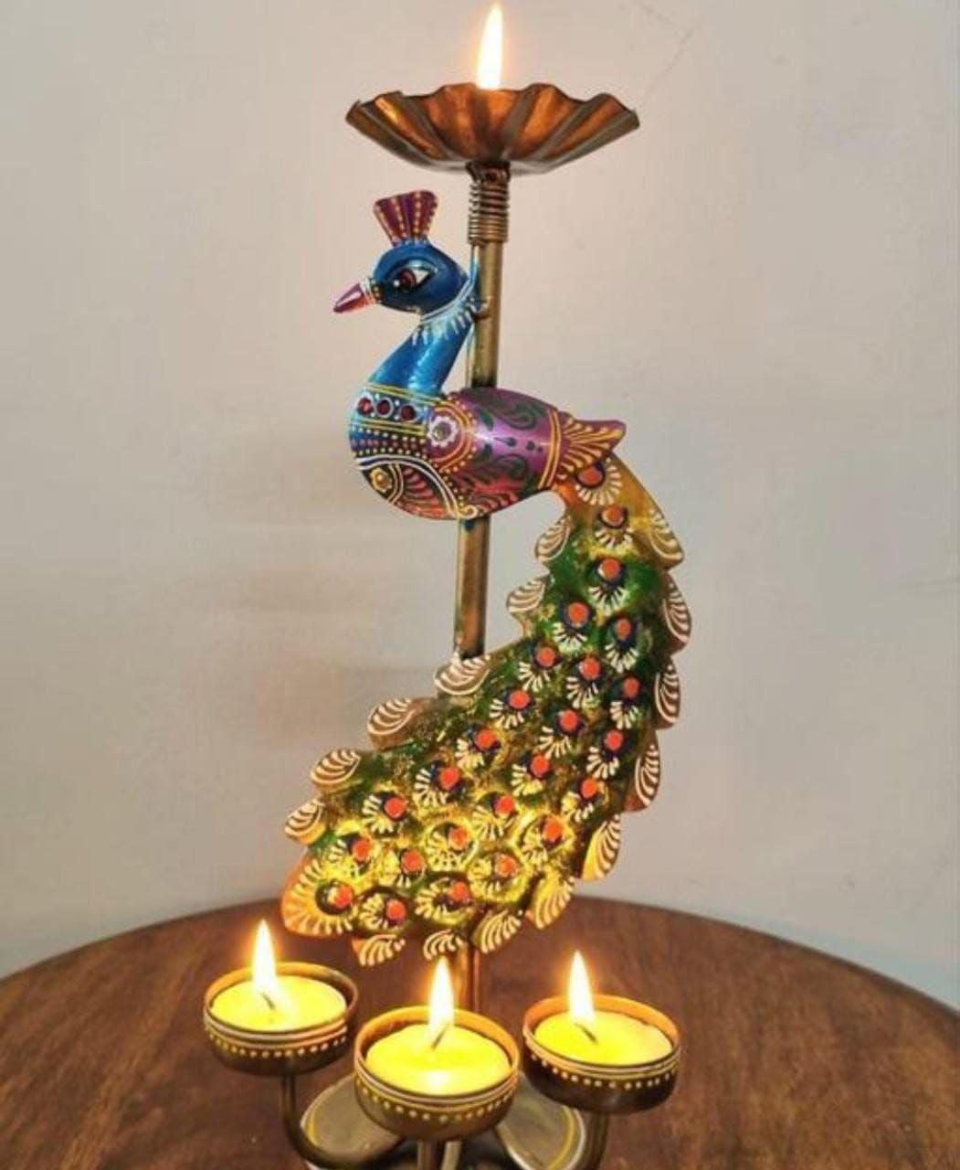 Tea Light Candle Holder Decorative Peacock Showpiece Metal Figurine 4 Candle Diya Burner Slots for Living Room, Diwali Gifts, Home Decor (Pack of 1) (B0D31XHJDR) Amazon Price History, Amazon Price Tracker