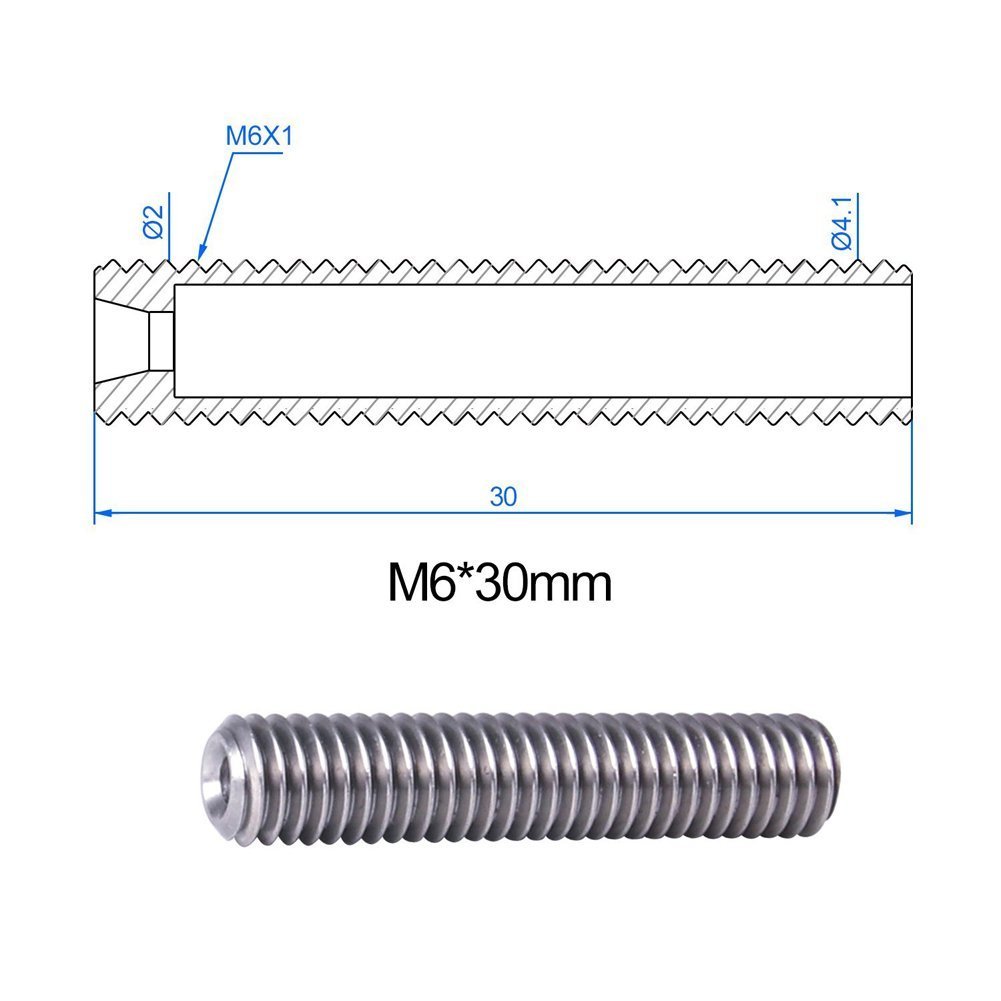 Tenlacum 3D-Drucker Hotend Set – 15 Teile Inkl. 0,4 Mm Düsen, Teflon-Rohr & Heizblöcke Für MK8, Makerbot, Anet A8