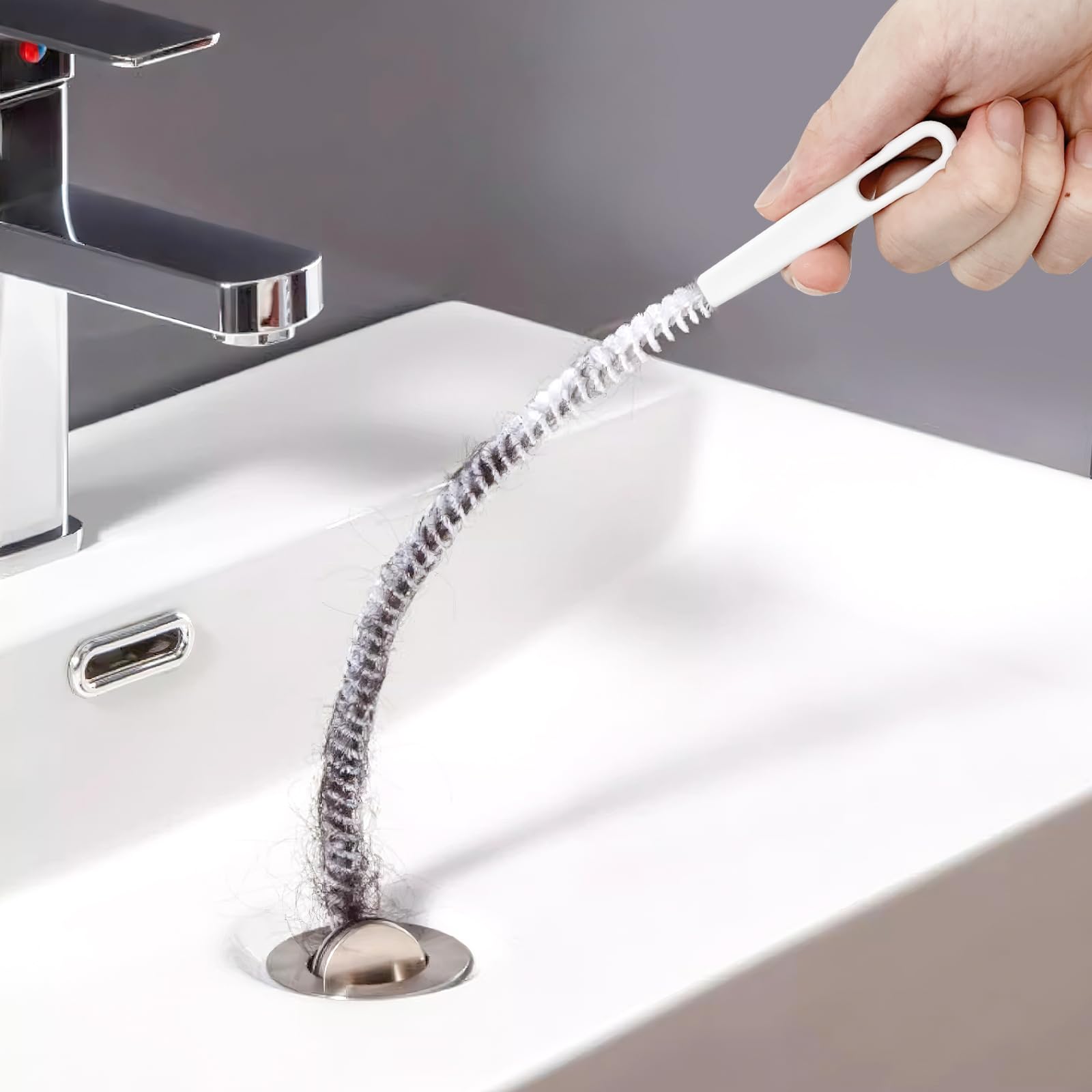 RAFIYU 5 Pièces Brosse De Nettoyage De Drain D'égout, Inklusive 2