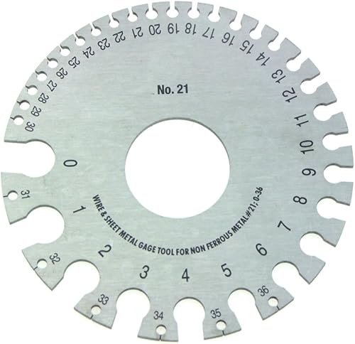 Miniatura 1 de HFS (R) Herramienta estándar de calibre de chapa para calibrar chapa metálica sin recubrimiento, planchas de hierro y acero #21 0-36 (0.3125-0.007