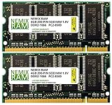 8GB (2x4GB) DDR3-1066MHZ PC3-8500 2Rx8 SODIMM Laptop Memory by NEMIX RAM