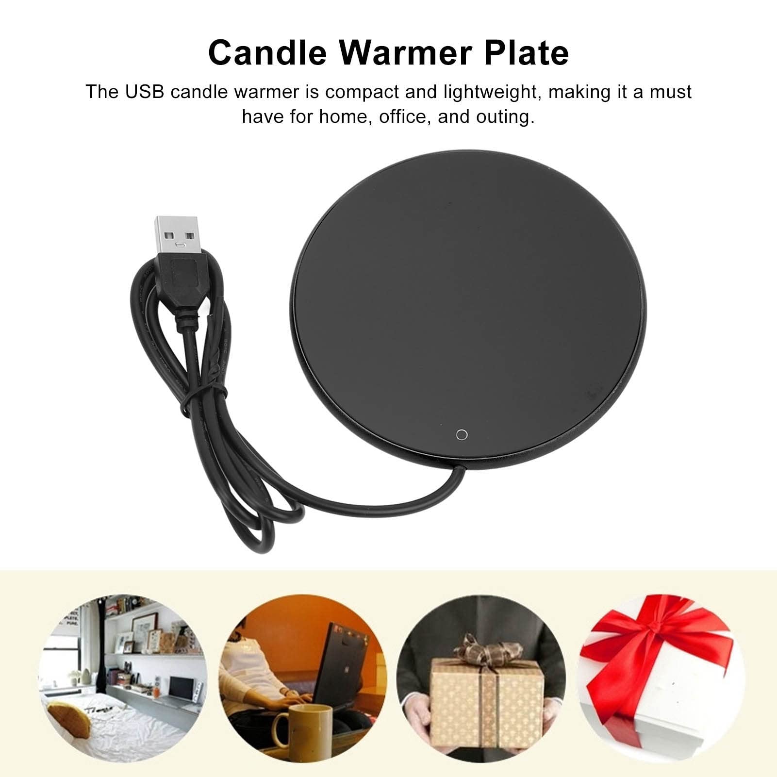 Ejoyous Scaldatazze con Connessione USB, scaldacaffè Piastra Scaldatazze Scaldatazze da caffè Temperatura Costante 55 °C per Casa, Ufficio e in Viaggio (Black)