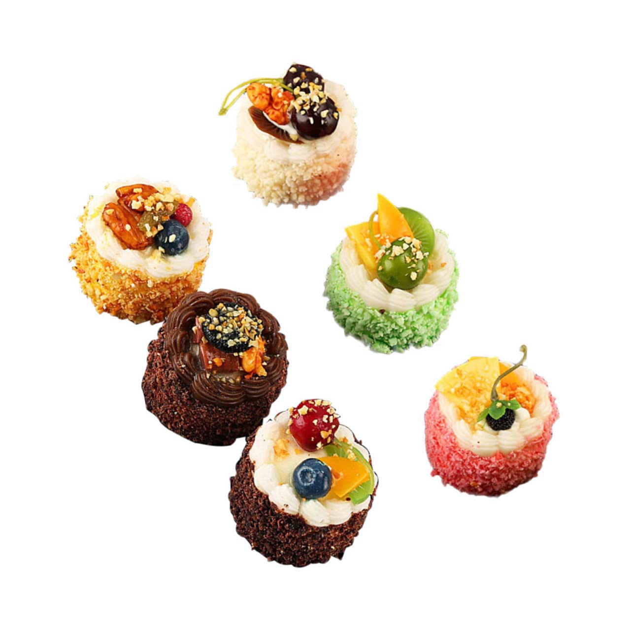 Kunstharz Kühlschrankmagnet 6 Stück mit Kuchenmotiv