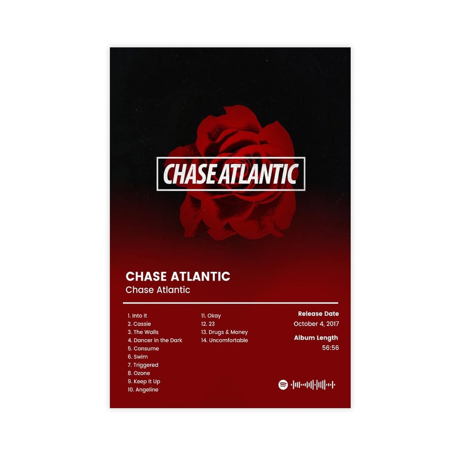 Azizat Poster con copertina di album musicali Chase Atlantic, 2 poster su tela, decorazione artistica da parete per soggiorno, camera da letto, 30 x 45 cm
