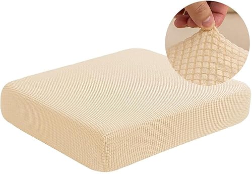 Funda de cojín elástica de 3 plazas, de elastano, impermeable, de repuesto, suave y flexible, color amarillo claro