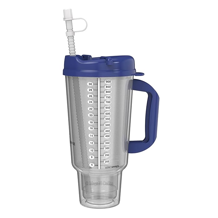 Buy 32 oz Double Walled Hospital Mug with Straw Car Mug Fits in Most
