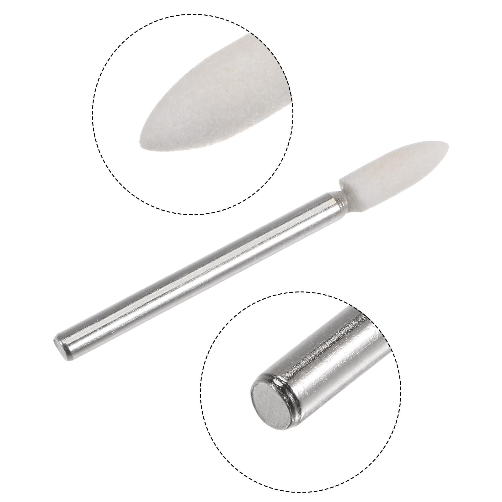 20 Punte Feltro Per Lucidatura 4mm - Per Trapano O Utensile Rotante, Testa 1/8"