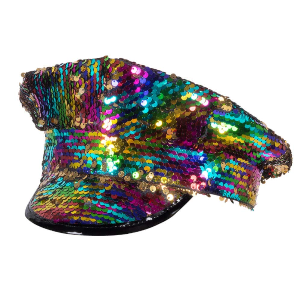 Boland - Rainbow Sequin Captain Hat - Adult