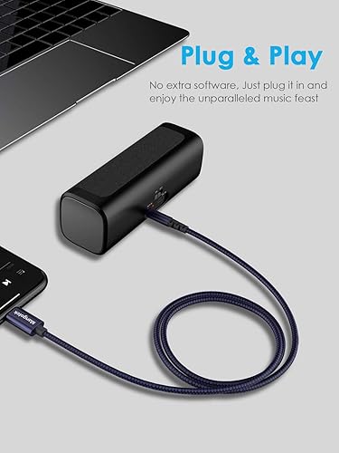 Miniatura 4 de Mangotek Cable auxiliar de repuesto para iPhone cable trenzado MFi auxiliar a Lightning para iPhone adaptador auxiliar para iPhone cable auxiliar