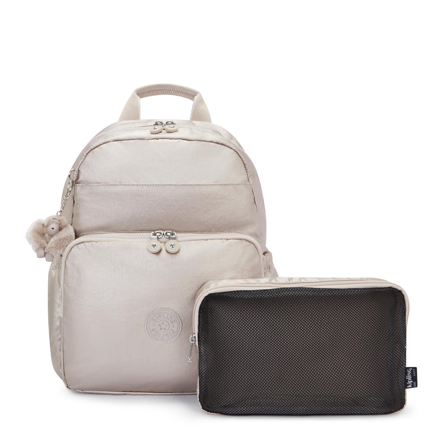 Kipling Maisie Mochila para bebé, Metallic Glow (Plata)