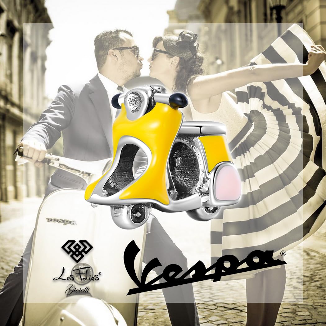 Charm Vespa 50 Special Moto aus 925er Silber - Les Folies für Pandora, Sterling-Silber, Zirkonia