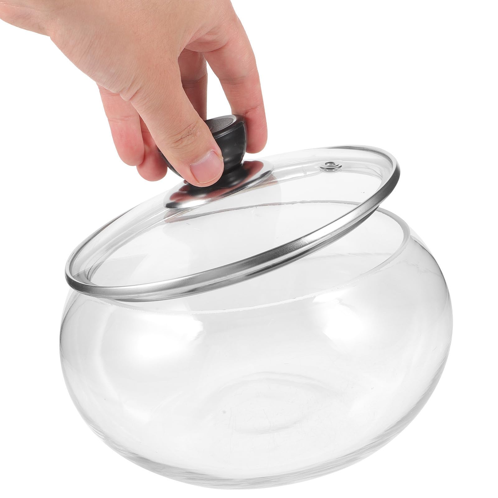 OSALADI Glas Gurkenbehälter 1,5kg mit Deckel Erhöhter Rand zum Wasserschutz Transparenter Vorratsbehälter für Lebensmittelaufbewahrung im Haushalt