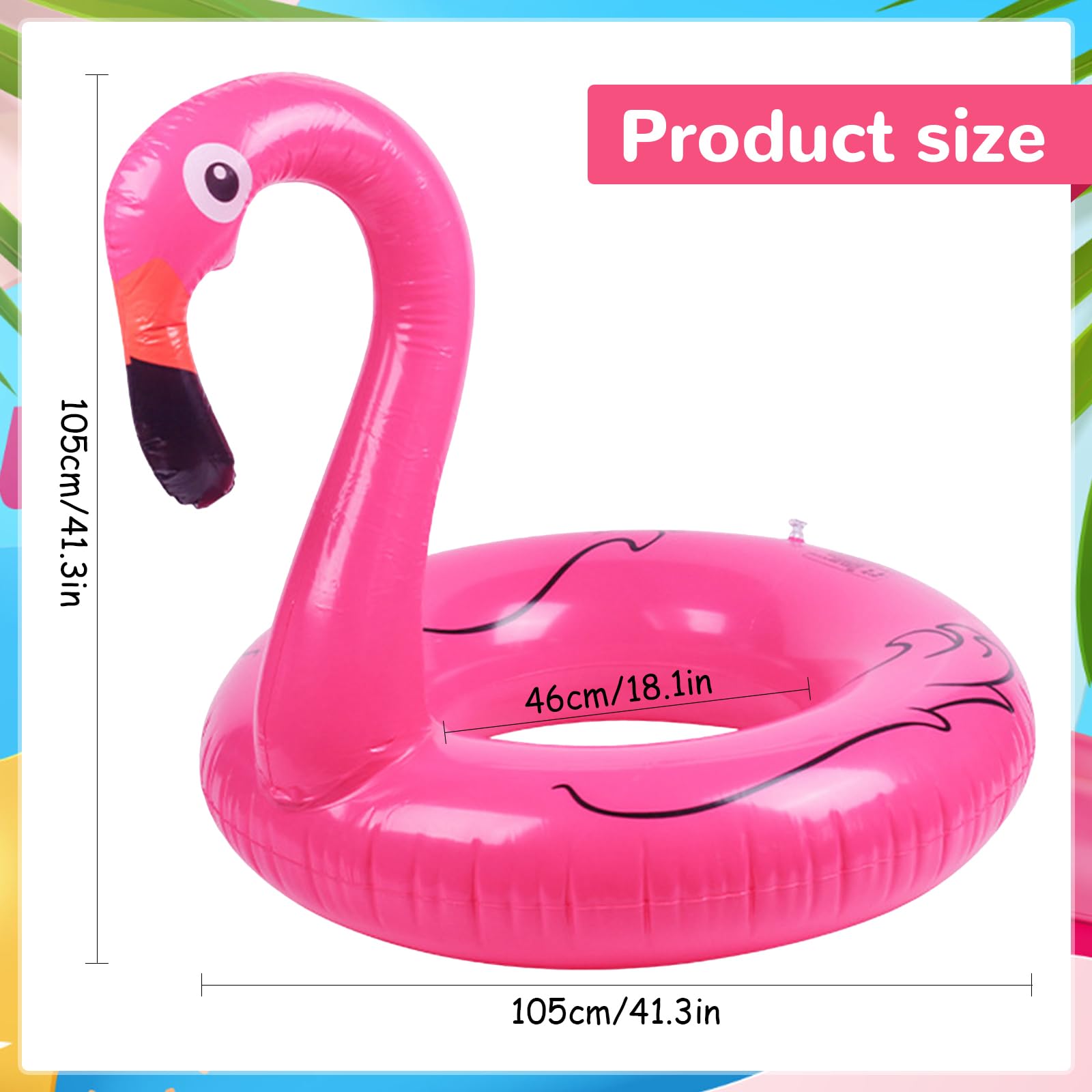 DeeprBling Bouée Flamant Gonflable Avec Lumières Solaires - 106x106x100cm | Pour Piscine Et Plage