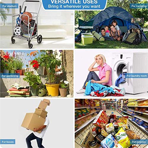 Einkaufstrolley, faltbarer Einkaufswagen auf Rädern, großer und leichter Einkaufstrolley mit abnehmbarer Tasche… – Bild 7