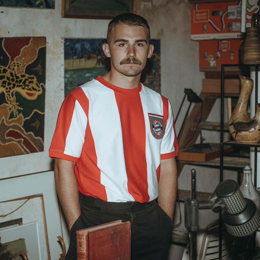FC Bayern München Retro Trikot 1971-72 Rot/Weiß I Fußball Größe S