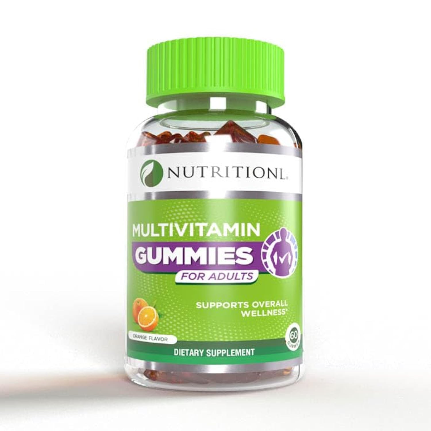 Nutritionl Multivitamin Gummies for Adult | Boost Metabolism | Supports Eyesight | Helps Maintain Immune System Function | Orange Flavor | 60 Gummies