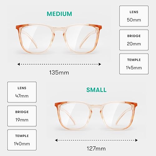 Miniatura 2 de Stoggles - Oficial - Cuadrado - Gafas de seguridad con certificación Z87.1 - Antivaho - Bloqueo de luz azul (mediano, melocotón)