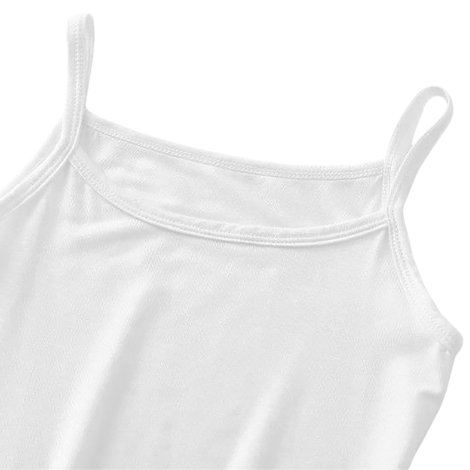 Camiseta deportiva para niñas, paquete de 2 unidades, lisa, tirantes delgados, sin mangas, para adolescentes, niñas, verano, atletismo, yoga, baile, gimnasio, capa base, cómoda, ligera, suave