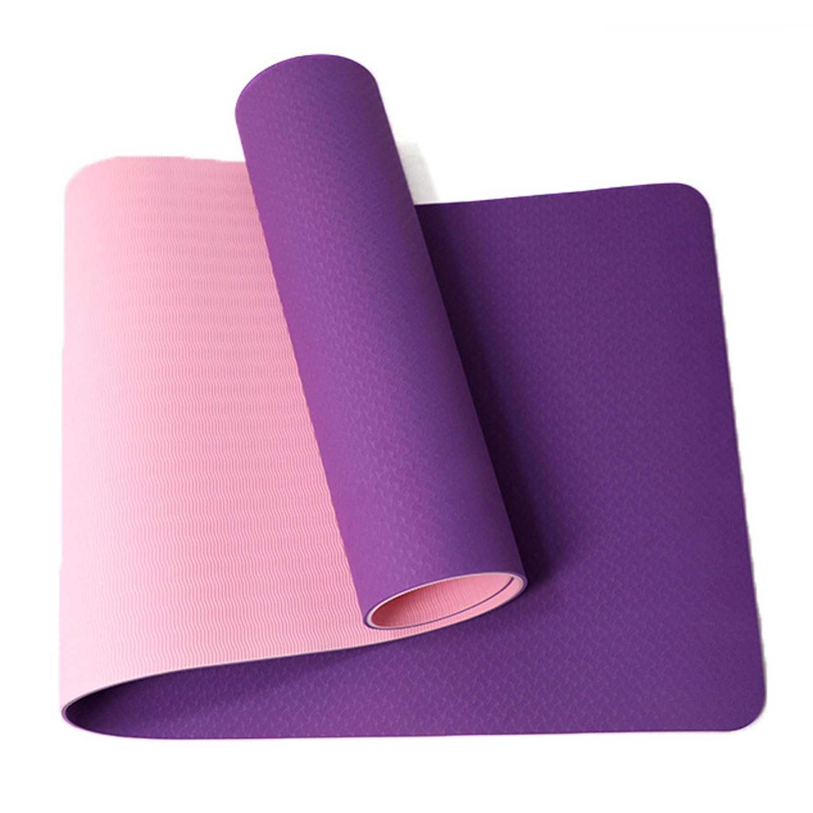 Tappetino yoga TPE, tappetino e fitness non slip extra spessi 8 mm, tappetini di fitness con pilates resistenti ad alta densità, tappetino da allenamento domestico, per uso interno e esterno (3