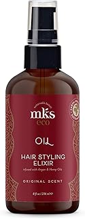 MKS eco Oil - Hair Styling Elixir - Moroccan Argan Oil, Hemp Seed Oil - Moisturize & Nourish Hair, Control Frizz, Increase Smoothness - Vegan & Cruelty Free