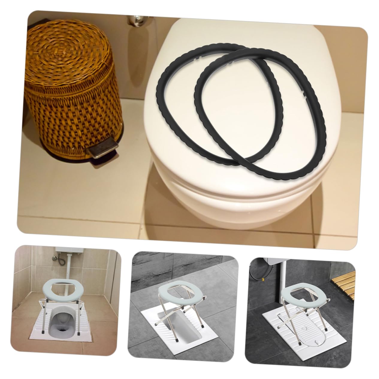 MOLUCKFU Bathroom Commode Chair Toilet Stools Hospital Toilet Chair Bedside Potty Chair Portable Toilet for Adults Squatting Toilet Stool Camping Toilet Seat Commode Stool Stainless Steel