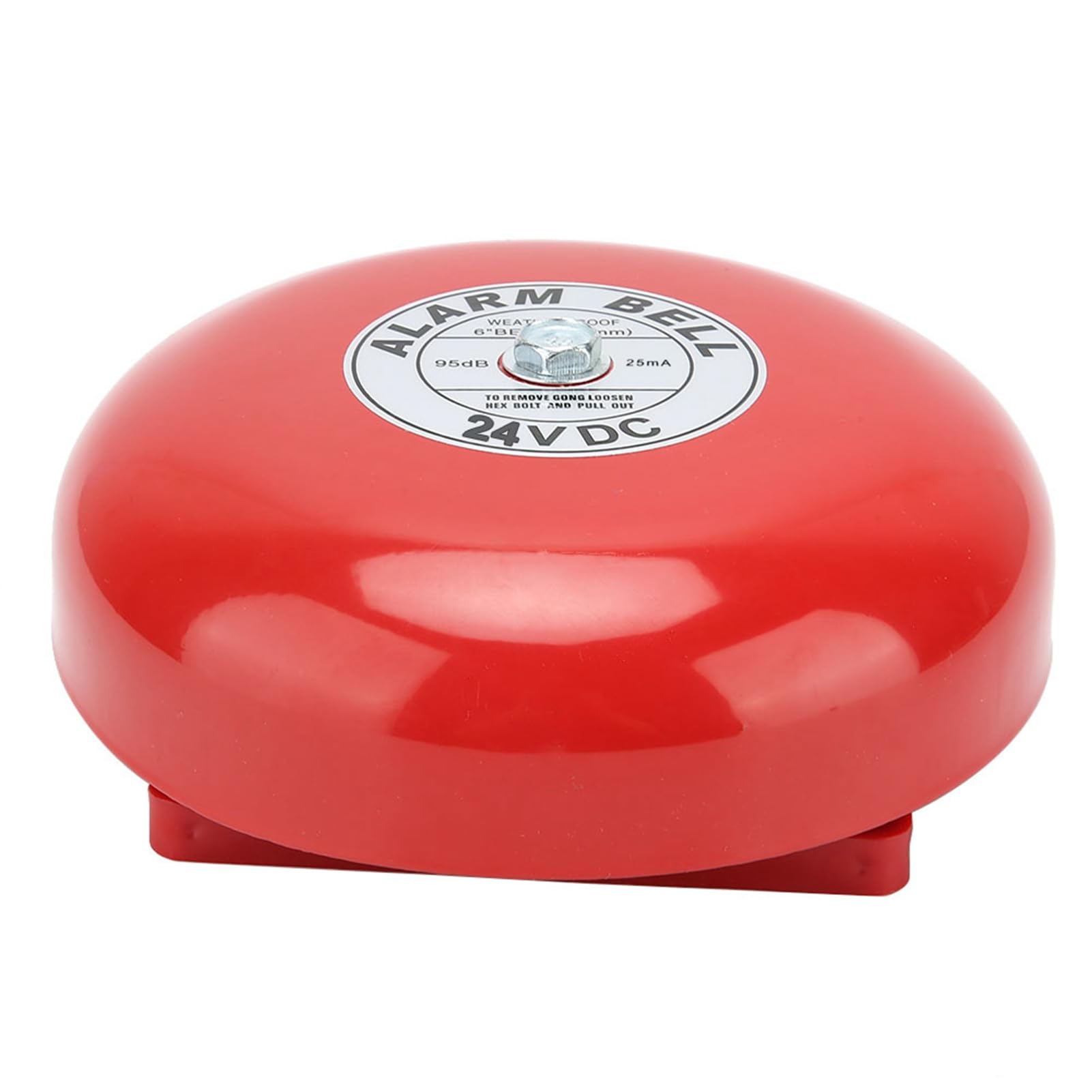 6 inch roestvrij stalen interne schok type elektrische bel 100 dB voor brandalarm, noodrevacuatie, school en station veiligheidsbel, brandalarmbel (24 V