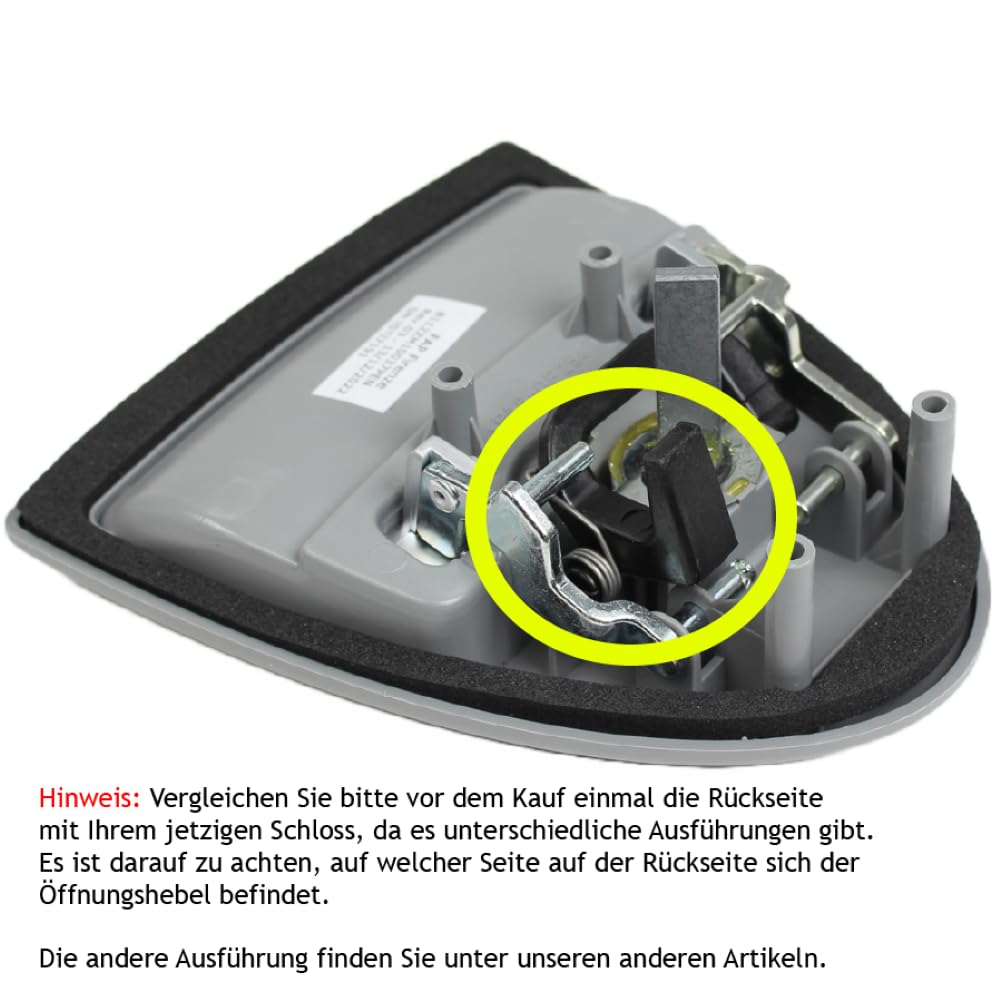 FAP Serrure de porte extérieure pour caravane, camping-car, caravane, système FF, Triangle 1, gris (S)