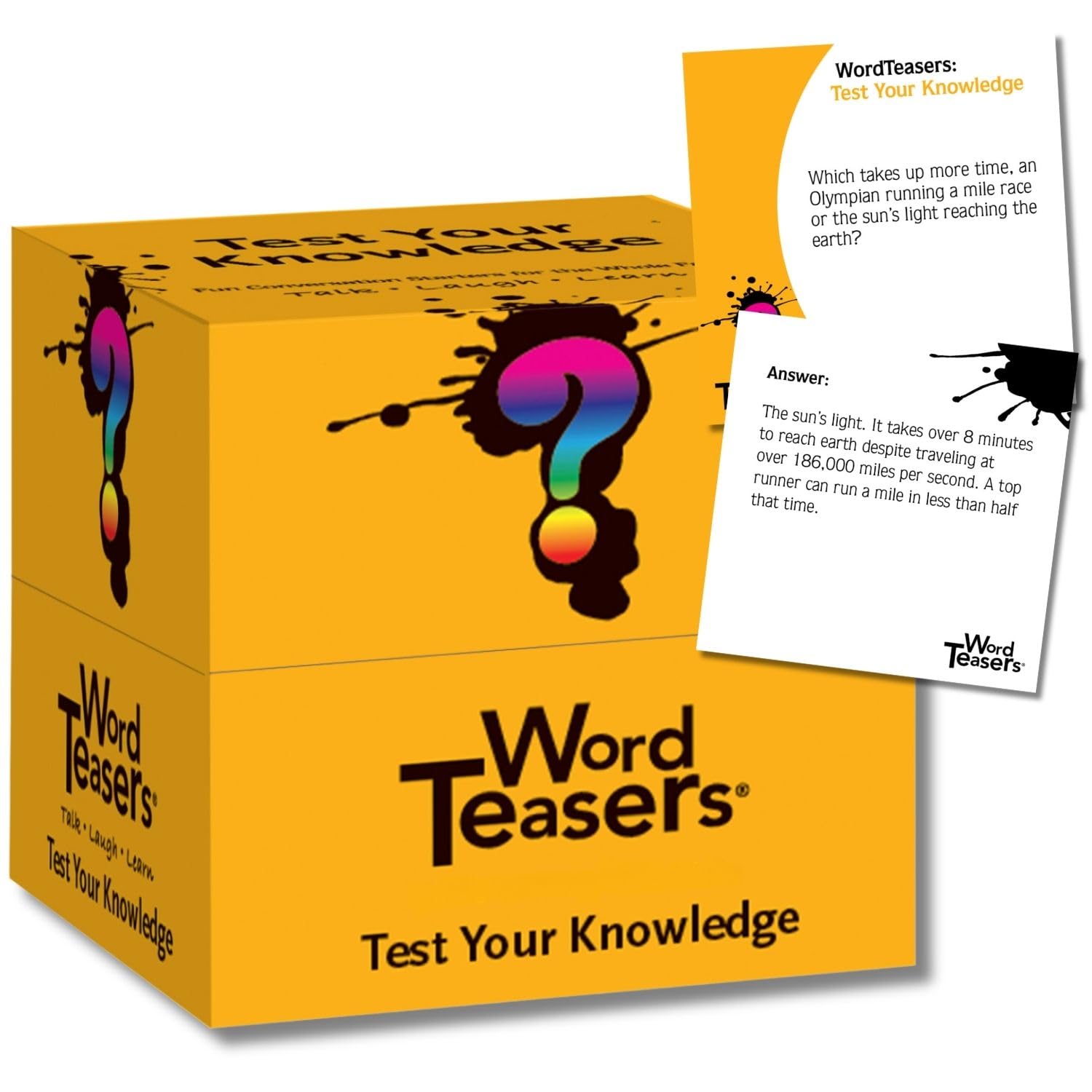 ? WORD TEASERS Test Your Knowledge - Random Knowledge Trivia Game for Adults & Kids - Fun & Interesting Trivia Card Game for Family Game Night - A Great Car Trivia Game - 150 Fun Fact Cards