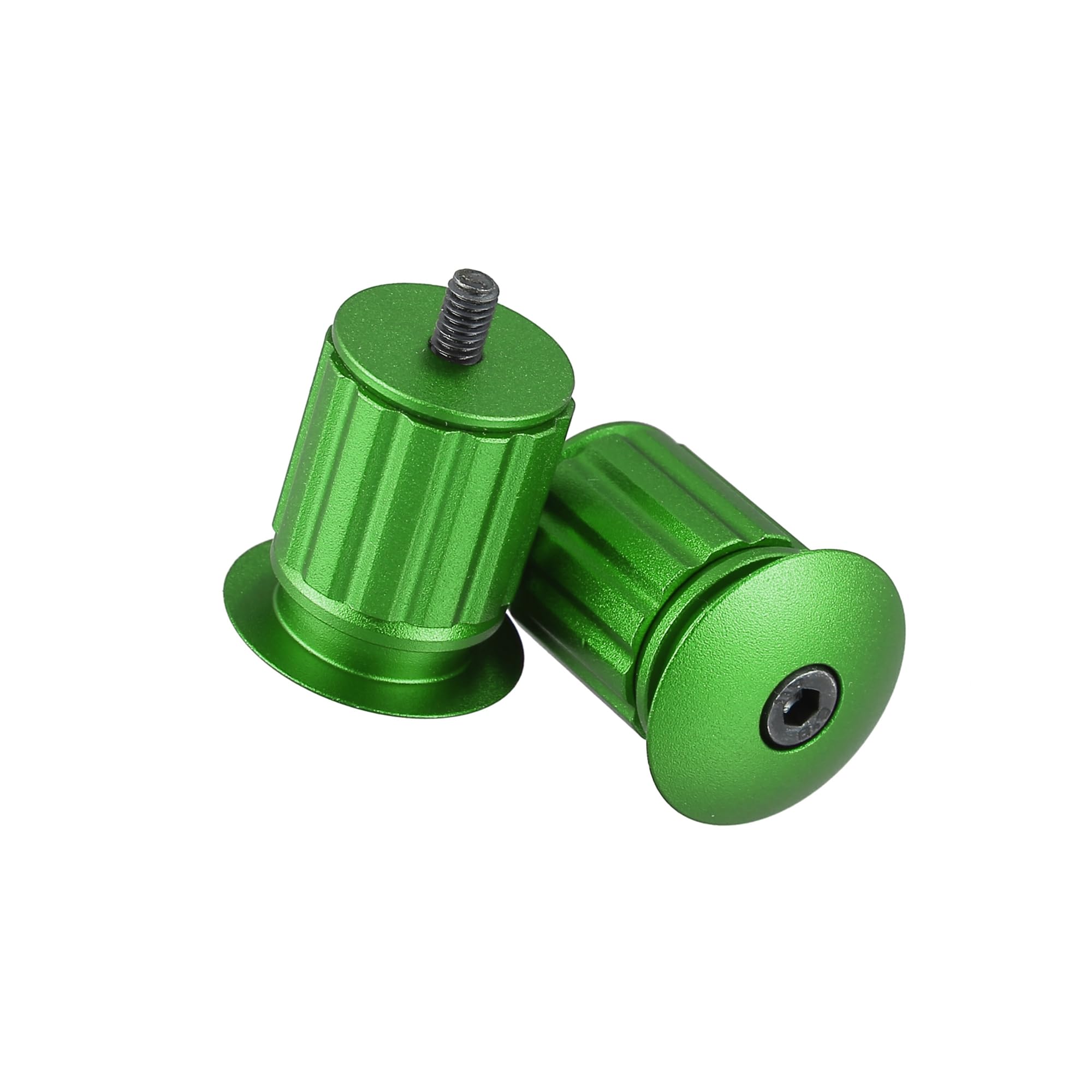 Hihaha 1 Pair Aluminum Alloy 17.5-22mm Handlebar End Plugs for Road Mountain Bicycle Adjustable Handlebar Bike Bar Ends Green Durable Material