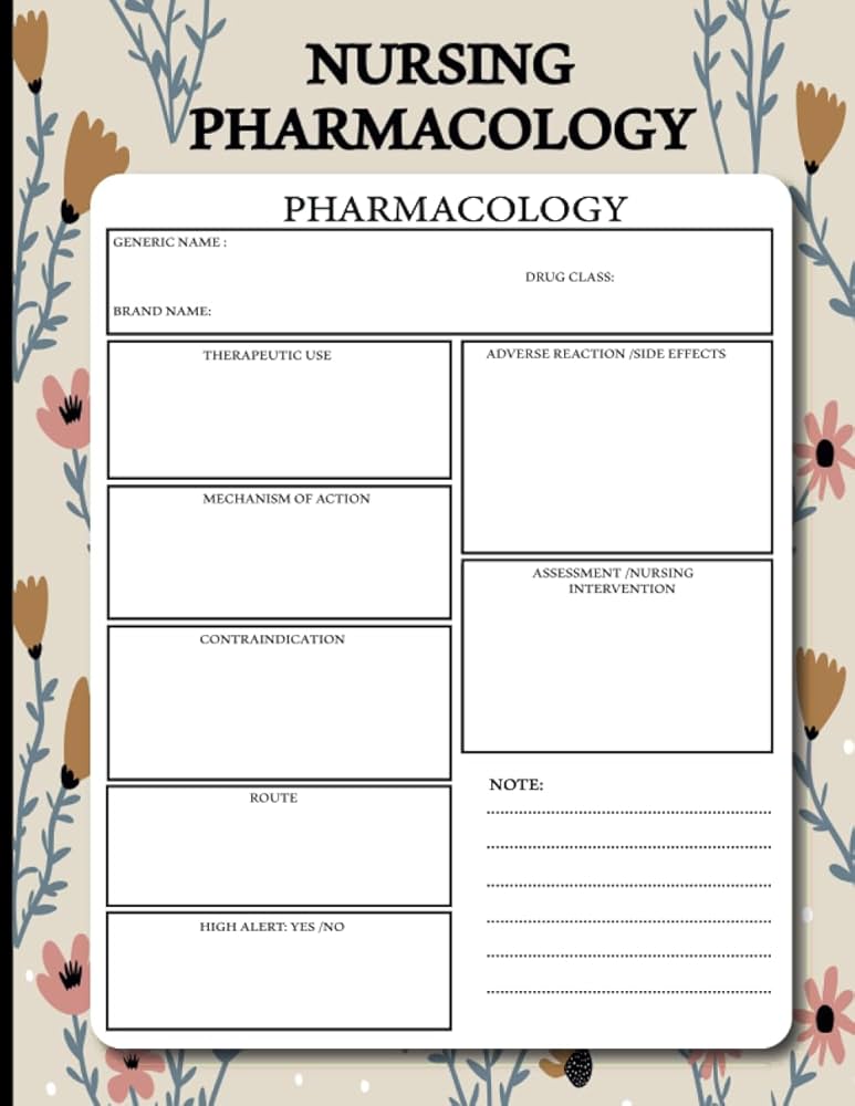 nursing-pharmacology-blank-medication-template-notebook-note-guide-nursing-student-s-medication-reference-notebook-108-pages-nursing-nursing-amazon-com-books for Free Printable Pharmacology Drug Card Template Nursing Pharmacology Blank Medication Template Notebook & Note Guide: Nursing student's medication reference notebook 108 Pages: nursing, nursing: Amazon.com: Books for Free Printable Pharmacology Drug Card Template