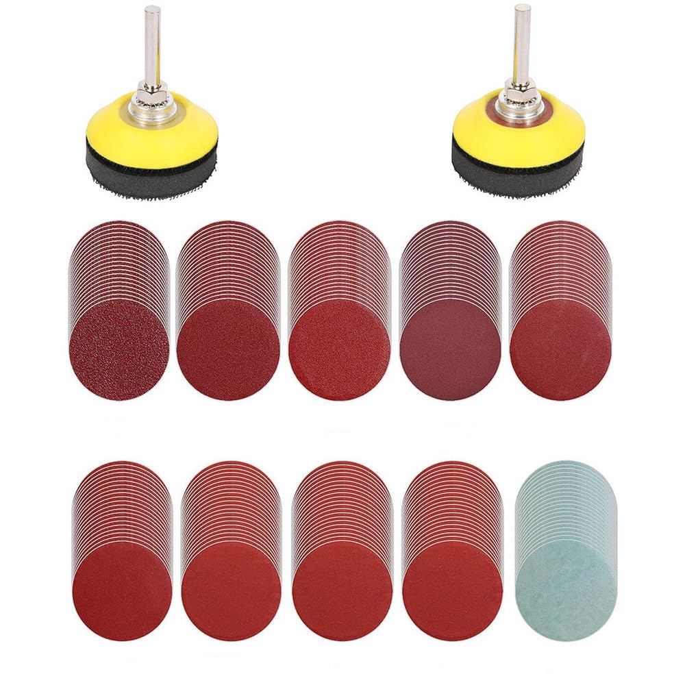Juego de 240 Discos de Lijado de 50 mm y 2 Pulgadas, Grano 80-3000, para Pulido abrasivo, Herramientas rotativas, Accesorios de Lija (200 Unidades)