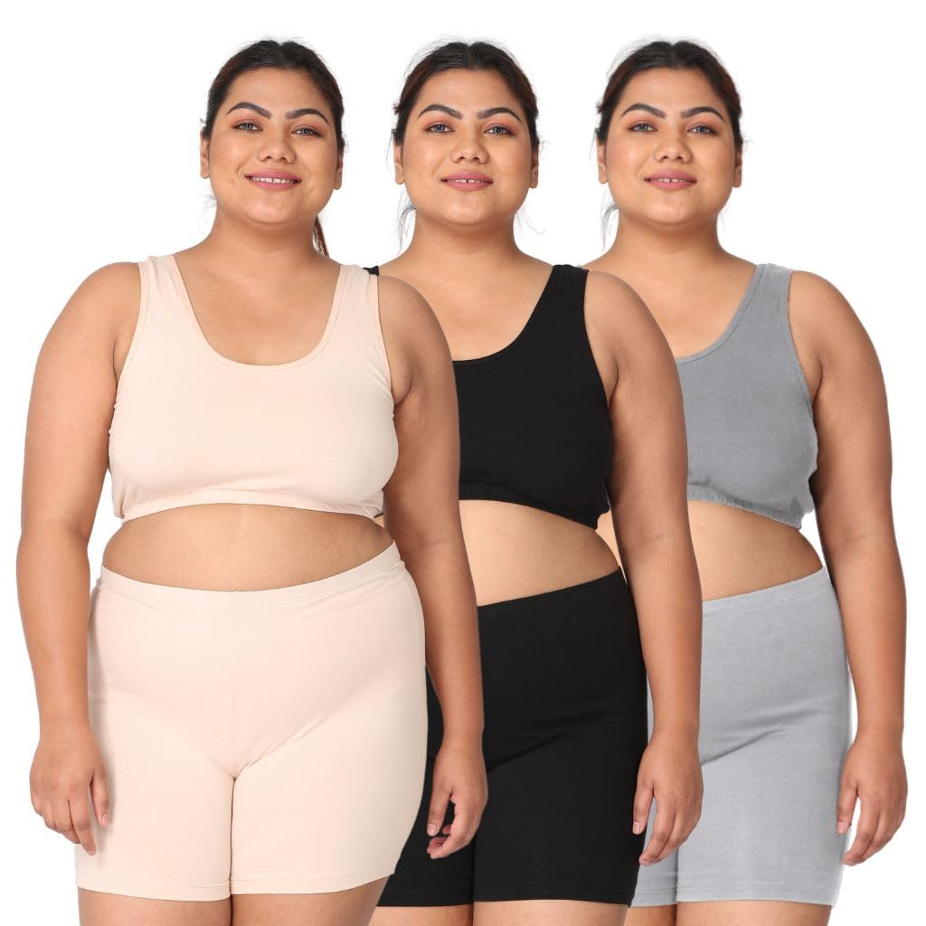 Plus Size Sleep Bra for Women | Slip On Bra to Wear at Home | Comfortable, Wirefree & High Coverage | Sleep Support | Avoids Stretch Marks | Pack of 3-image-37