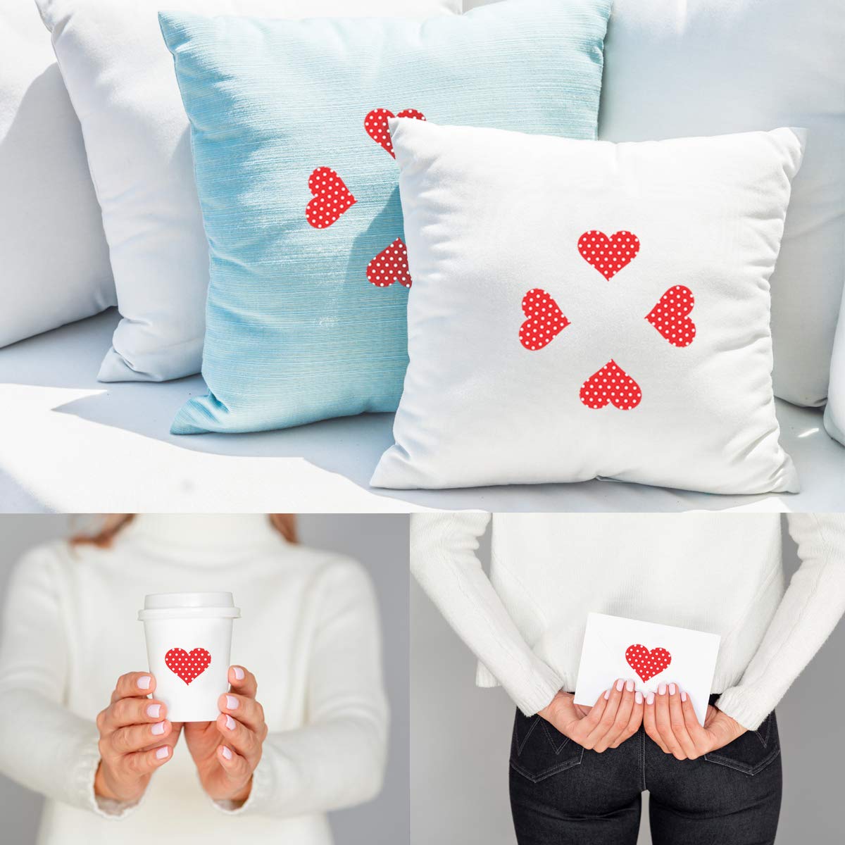 SVM CRAFT - Heart Shaped Polka dot Red (Pack of 100) Wall Decor Stickers for Living Room, Hall, Bed Room, Retail Store, Display, Promotions & Home Office 1