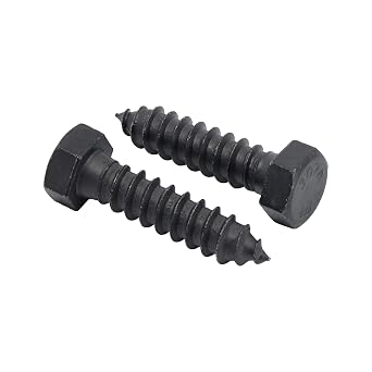 1/2" x 2, 25-Piece Black Lag Bolts, Rustproof 4-Layer Ceramic BLAKOTE, 2X Protection of Galvanized Lag Screws, for Decks Pergolas by Makers Bolt