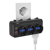 Presa Multipla con Interruttore,Adattatore Multipresa Salvaspazio 6 Posti 3 Polivalenti