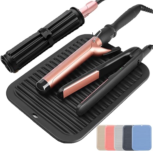 Large Silicone Heat Resistant Mat, Professional Heat Mat for Curling Iron, Hair...