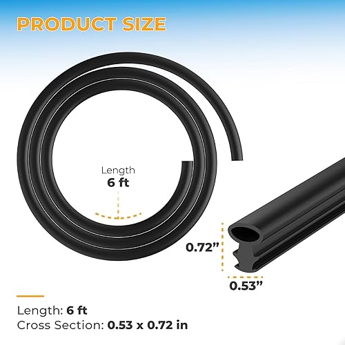 Miniatura 2 de Pokin Junta de tapa de repuesto para enfriadores Yeti RTIC de 20 cuartos o 45 cuartos de galón, junta de goma de 6 pies para piezas de repuesto de