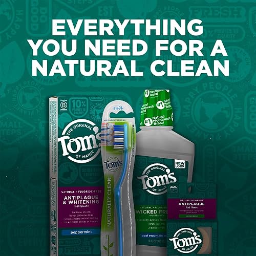 Miniatura 7 de Tom's of Maine Enjuague bucal natural sin alcohol con sal marina, menta refrescante, 16 onzas, paquete de 3