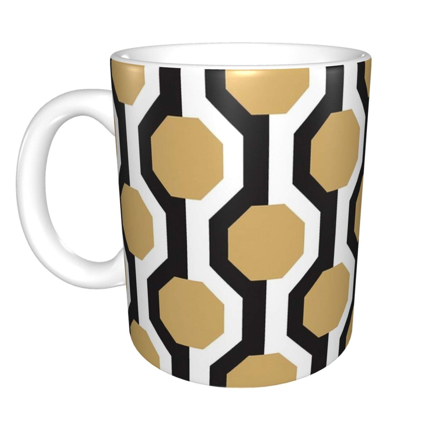 Amazon.co.jp: 六角形 金色 黒 マグカップ 陶器 お茶カップ