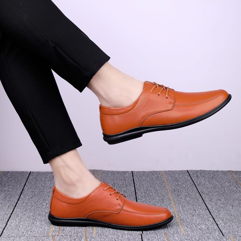 Men's Evening Formal Oxford Shoes Italian Leather Lace Up Brogue Anti Slip Rubber Sole Block Heel Slip Resistant Business Office Wedding Party Shoes2