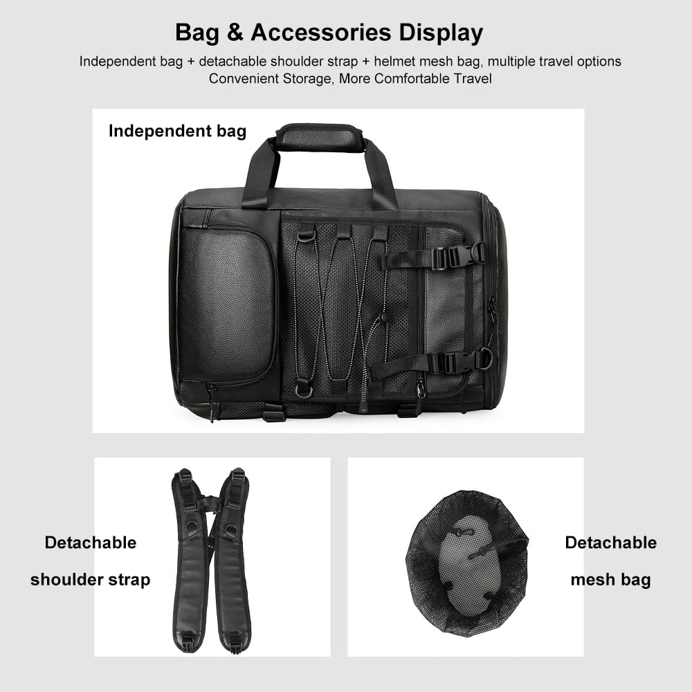 flexman Sac à Dos de Skateboard, Sac Commercial de Voyage en Fitness à Plusieurs Usages avec Plusieurs Poches, 40L de Grande Capacité PU Leather Fashion Ordinateur Portable