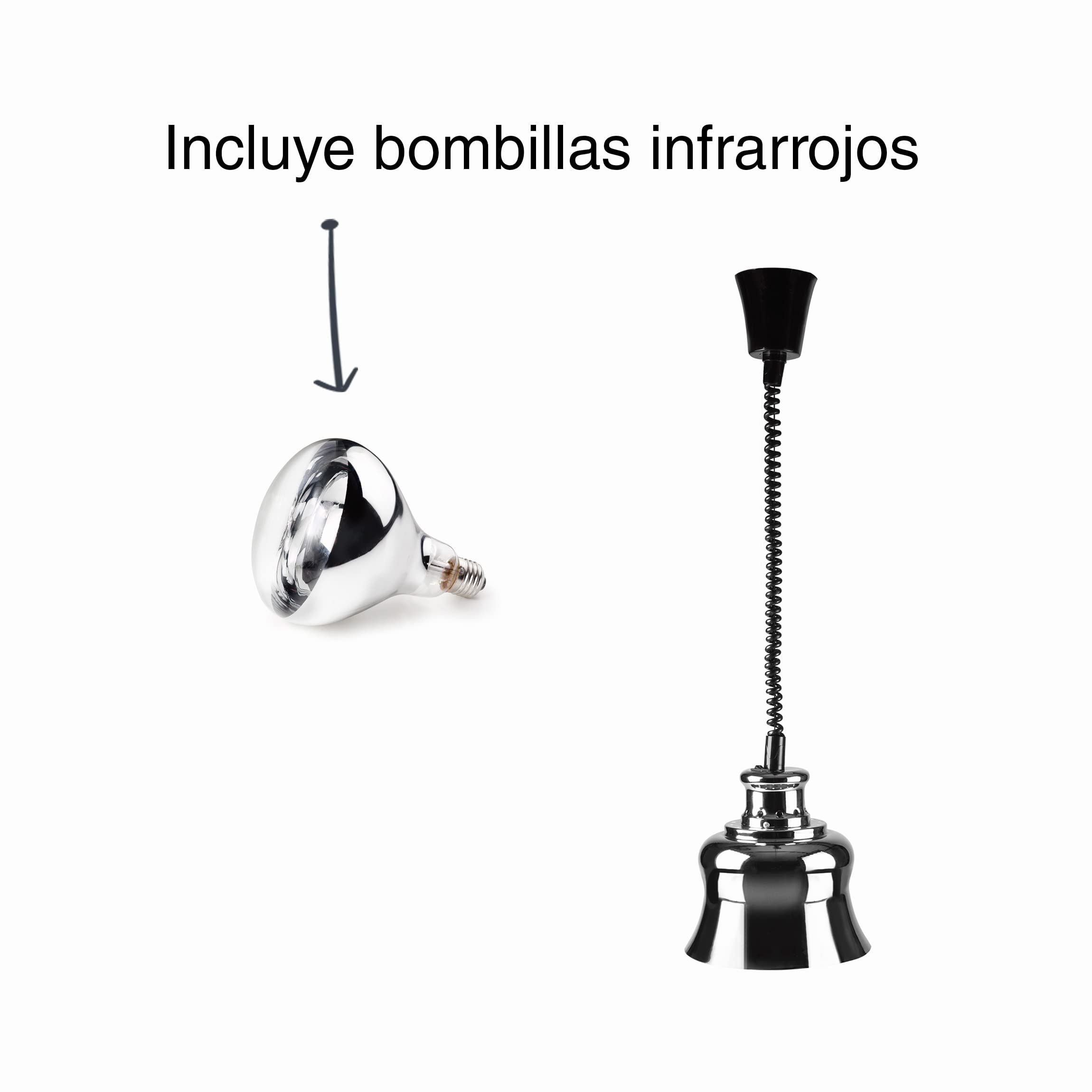 Lacor energooszczędna lampa na podczerwień i kabel wysuwany o mocy 275 W, chrom