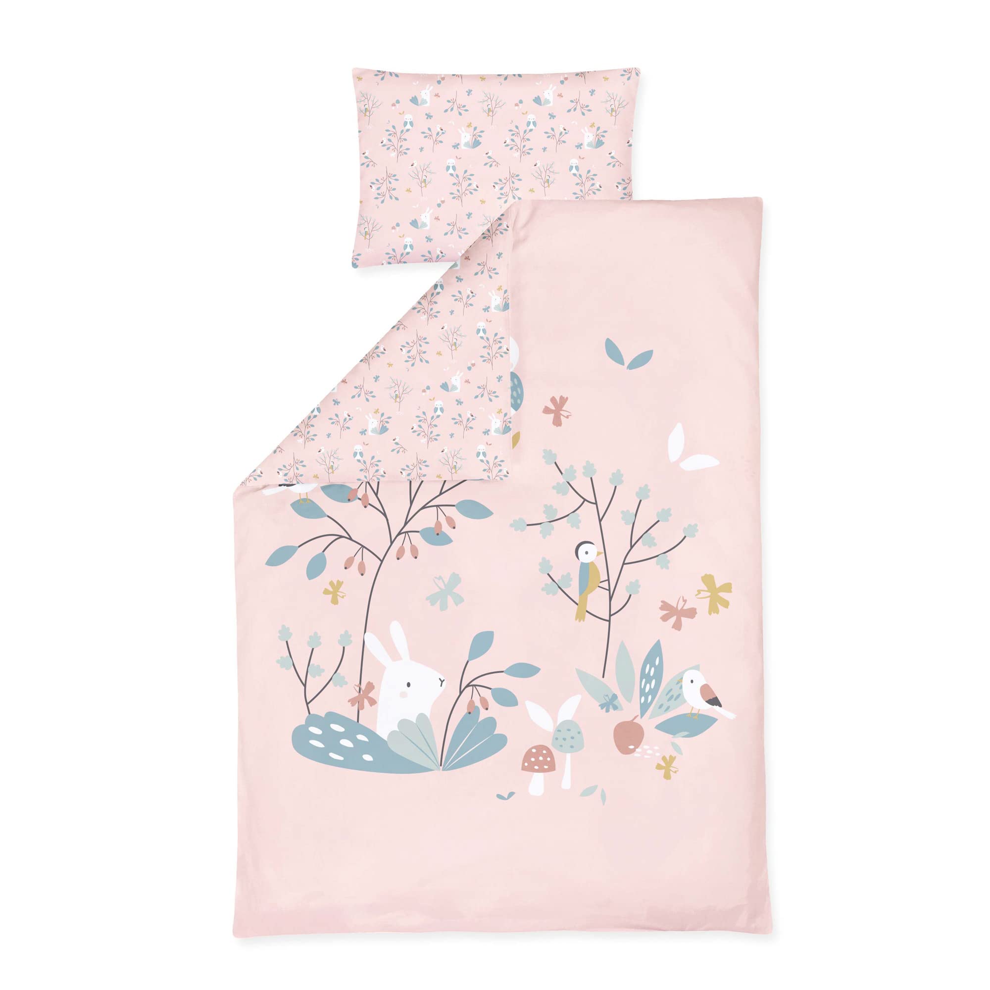 Julius Zöllner Biancheria da letto per bambini, 100% cotone, standard 100 by OEKO-TEX, made in Germany, dimensioni: 100 x 135 + 40 x 60 cm, colore: Rosalie
